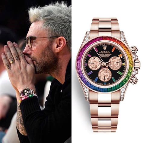 adam levine rolex daytona rainbow